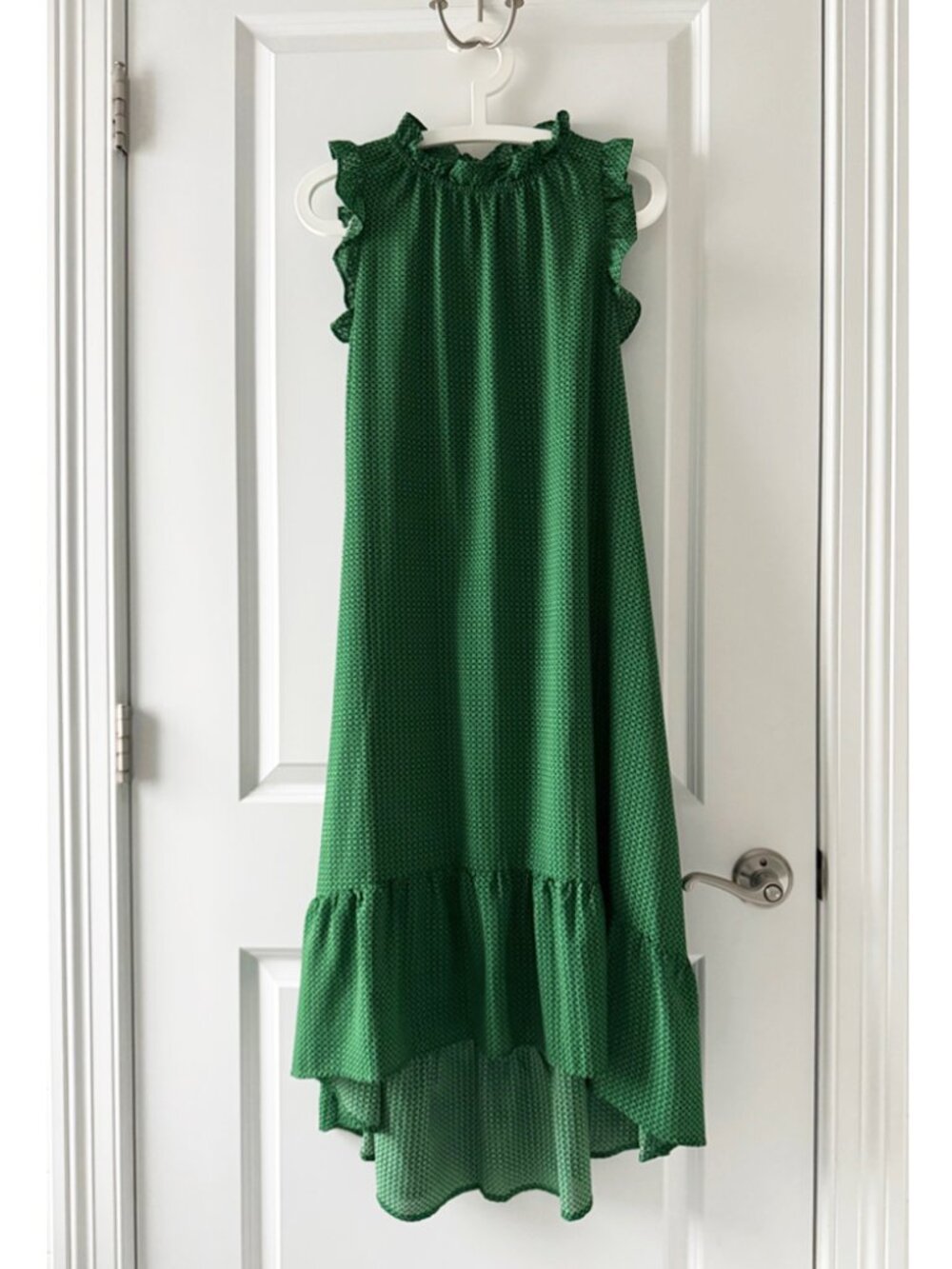 Who What Wear Polka Dot Ruffle Midi Dress - Green/Black - Size S - NWOT